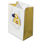 Gele marine Boho Floral regenboog elke zondag Medium Cadeauzakje (Achterkant Gekanteld)