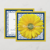 Gele marine Gerbera Daisy Bridal Shower Kaart (Voorkant / Achterkant)