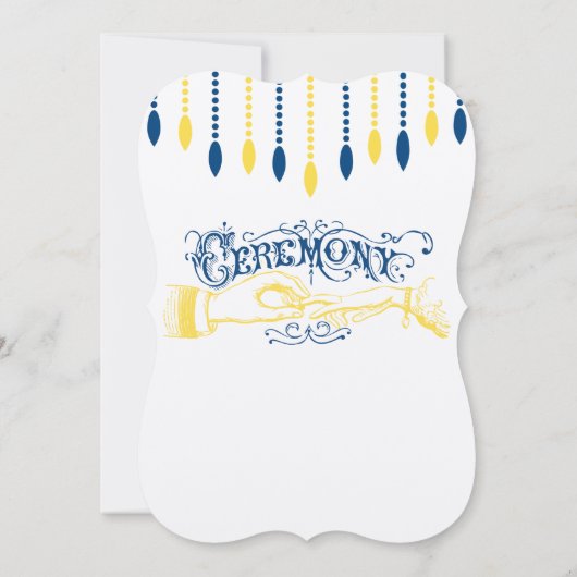 Gele marine Modern  Typografie Invite Kaart (Achterkant)