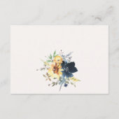 Gele marine zonnebloem bloemenbruiloft receptie informatiekaartje (Achterkant)