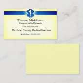 Gele marinester voor EMS / EMT Contact Kaart Visitekaartje (Voorkant / Achterkant)