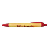 Gele marmeren abstract met naam in script zwarte inkt pen (Bovenkant)