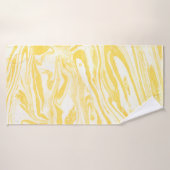 Gele marmertextuur. Handtekening Badhanddoek (Badhanddoek)
