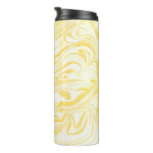 Gele marmertextuur. Handtekening Thermosbeker (Geroteerd rechts)