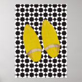 Gele Marokkaanse Babouche Muiltjes -Minimalistisch Poster (Voorkant)