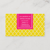 Gele Marokkaanse bannenstilstand gepersonaliseerd Visitekaartje (Achterkant)