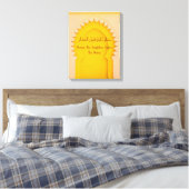 Gele Marokkaanse Boog-Gerekte Canvas Print (Insitu (Slaapkamer))