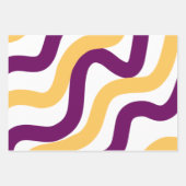 Gele marron roodgolvende lijnen golvend patroonont inpakpapier vel (Voorkant)