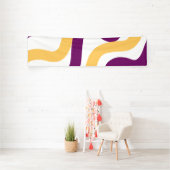 Gele marron roodgolvende lijnen golvend patroonont spandoek (Insitu)