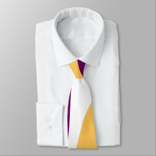 Gele marron roodgolvende lijnen golvend patroonont stropdas