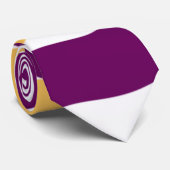 Gele marron roodgolvende lijnen golvend patroonont stropdas (Opgerold)