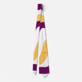 Gele marron roodgolvende lijnen golvend patroonont stropdas (Achterkant)