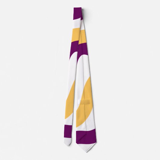 Gele marron roodgolvende lijnen golvend patroonont stropdas (Achterkant)