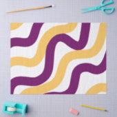 Gele marron roodgolvende lijnen golvend patroonont tissuepapier (Craft)