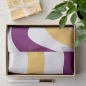 Gele marron roodgolvende lijnen golvend patroonont tissuepapier (Geschenk)