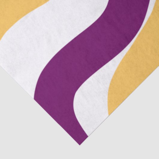 Gele marron roodgolvende lijnen golvend patroonont tissuepapier (Detail)