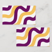 Gele marron roodgolvende lijnen golvend patroonont visitekaartje (Voorkant / Achterkant)