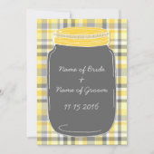 Gele Mason Jar Wedding Rehearsal Dinner Party Kaart (Voorkant)