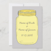 Gele Mason Jar Wedding Rehearsal Dinner Party Kaart (Voorkant)
