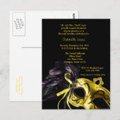 Gele Masquerade Ball Quinceanera 15e verjaardag Briefkaart (Voorkant / Achterkant)