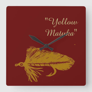 Gele Matuka-wimpelaar vliegende vliegende kunst Vierkante Klok