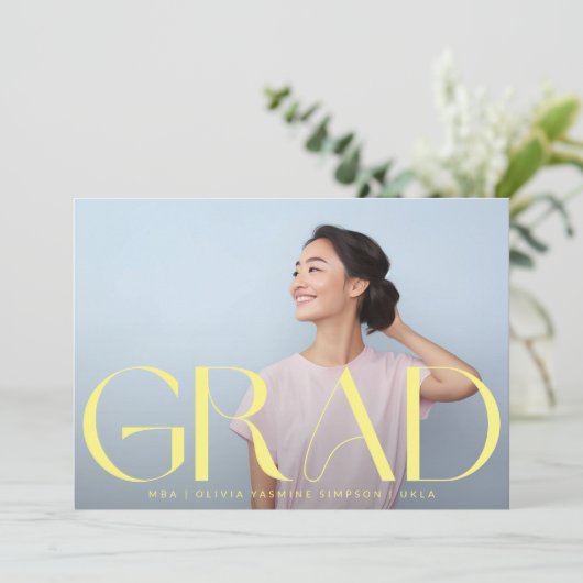 Gele MBA donkere overlay | Moderne foto-eenheid Aankondiging (Staand voorkant)