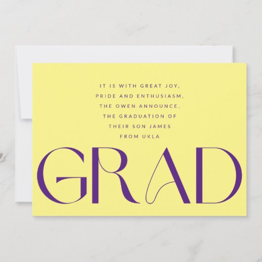 Gele MBA donkere overlay | Moderne foto-eenheid Aankondiging (Achterkant)