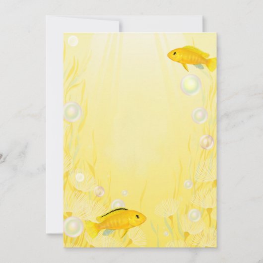 Gele Mbuna Cichliden Aquariumvis Uitnodigingen (Voorkant)