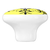 Gele medaillon keramische knop (Zijkant)