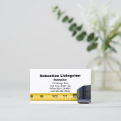 Gele meettapebewerker visitekaartje (Staand voorkant)