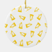 Gele Megaphones en Cheerleader Gepersonaliseerd Keramisch Ornament (Achterkant)