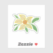 Gele melkbloem met groene bladeren sticker (Vel)