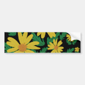 Gele melkbloemen met groene bladeren bumper sti bumpersticker (Voorkant)