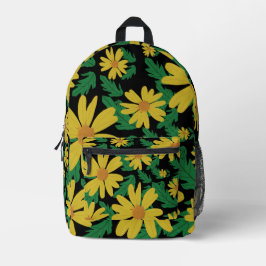 Gele melkbloemen met groene bladeren Hoesje-Mate Bedrukte Rugzak