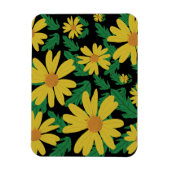 Gele melkbloemen met groene bladeren magnet magneet (Verticaal)