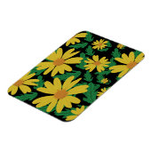 Gele melkbloemen met groene bladeren magnet magneet (Linkerzijde)