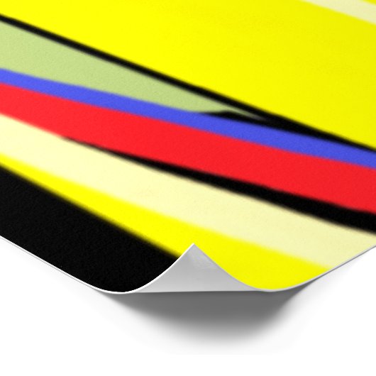 Gele Mellow-kleurige hippiestijl met abstracte kun Poster (Hoek)