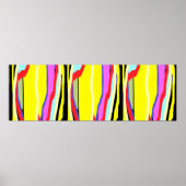 Gele Mellow-kleurige hippiestijl met abstracte kun Poster (Voorkant)