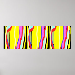 Gele Mellow-kleurige hippiestijl met abstracte kun Poster