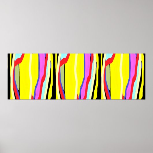 Gele Mellow-kleurige hippiestijl met abstracte kun Poster (Voorkant)