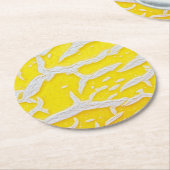 Gele melonpatroonmuis ronde kartonnen onderzetter (Gebogen)