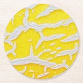 Gele melonpatroonmuis ronde kartonnen onderzetter (Voorkant)
