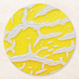 Gele melonpatroonmuis ronde kartonnen onderzetter