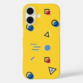 Gele Memphis Monogram Hoesje-Mate iPhone Case (Achterkant)