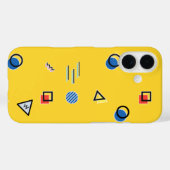 Gele Memphis Monogram Hoesje-Mate iPhone Case (Achterkant (horizontaal))