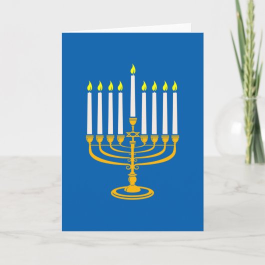 gele menorah hanukkah joods print (Voorkant)