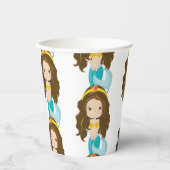 Gele mermaidapier papieren bekers (Voorkant)
