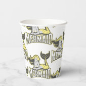 Gele mermaidapier papieren bekers (Achterkant)