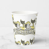 Gele mermaidapier papieren bekers (Rechts)