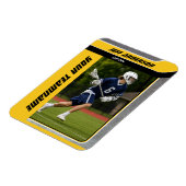 Gele Metaal Lacrosse Speler Foto Magneet (Linkerzijde)